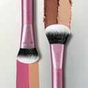 Real Techniques Ultimate Multi Tasker Brush, Dual-Ended Makeup Brush for Foundation, Blush Bronzer & Powder, Precision Sculpting & Blending, UltraPlush Bristles, Cruelty-Free, 1 Count