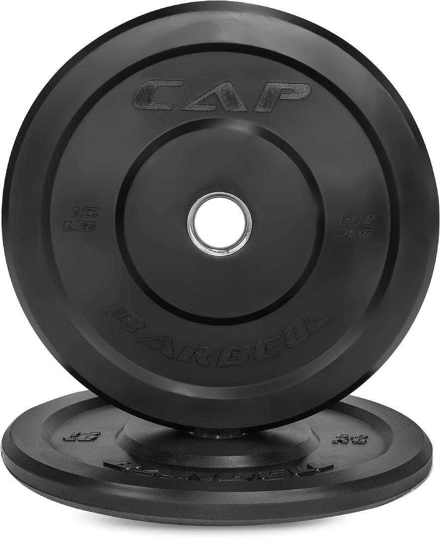 CAP Barbell Rubber Olympic Bumper Plate | Multiple Options/Colors 15lbs - Pair
