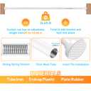 MEXAU White Tension Curtain Rod 40-113 Inch Long Tension Rod 1.26" Spring Tension Curtain Rod Adjustable Curtain Rods No Drilling Tension Shower Rod Curtain Tension Rod for Bathroom Windows Doorways