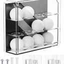 Cosmos Acrylic Golf Ball Display Case Wall Mounted Golfball Holder 3 Layer Clear Showcase Storage Box for 12 Balls, Cabinet Shelf for Collections Memorabilia Display
