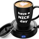 Coffee Mug Warmer & Mug Set, 60W Coffee Cup Warmer for Desk Home Office Use with 4-Temperature Settings, Auto On/Off Gravity-Induction, 14Oz Mug, Great Coffee Gift on Christmas/Birthday