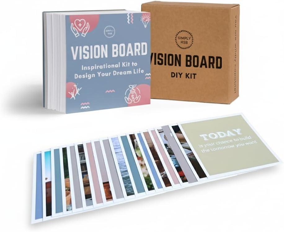 SIMPLY RSB 2026 New Year's Resolution The Ultimate Vision Board Kit and Inspirational Gift | 100 Motivational Cards, Complete Wall Decor Accessories (Cards Only)