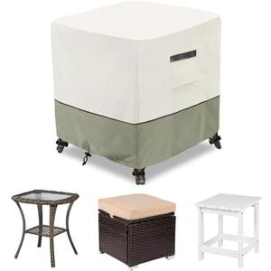 Patio Wicker Side Table Cover,Waterproof Square Patio Small Side Table Cover,Suitable for 3-Piece Outdoor Wicker Patio Bistro Set Side Table,22W x 22D x 18H inch.