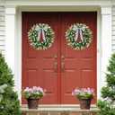 24" Boxwood Wreath for Front Door, Spring Wreaths for Wall Window Porch Home Farmhouse St Patricks Day Indoor Outdoor Decoration,Suitable DIY Wreath for All Season