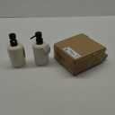 Soap Dispensers 340mL 11 OZ, 2 PCS Luxurious Hand Dish Lotion Shampoo Soap Dispenser Jar, Travertine Soap Pump Bottles for Kitchen Bathroom Countertop (Cream)