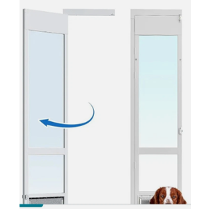 XLarge Openable Pet Door for Sliding Glass Doors, Adjustable 91 7/16" to 96" Slider Height, Extra Large Dog Door for Sliding Glass Door, All-Metal Framed & Panel & Lock -Extra Large Tall