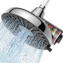 Filtered Shower Head - 8 Inches High Pressure Fixed Rain Showerhead with Filter - Dermatologists Recommend It to Soften Hard Water and Prevent Hair and Skin Problems-filtro para ducha de bao(Chrome)