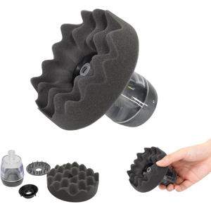 Tire Shine Applicator, 4.8" Reusable Tool for Car & Truck Tire, Professional Car Detailing Brush, Easy to Use, Car Tire Shine Applicator Pad, Press Automatic Liquid Dispenser Cleaner for Cars