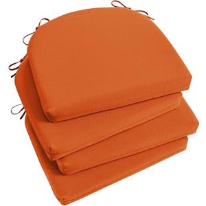 Basic Beyond Outdoor Chair Cushions Set of 4, Outdoor Cushions for Patio Furniture, Water Resistant Patio Chair Cushions with 2 Ties, 17x16x2, Orange