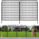 10 Panels Garden Fencing Animal Barrier, 33 in(H) X 24 ft(L) Dog Fence Outdoor for Yard Rustproof No Dig Decorative Tall Garden Fence Metal Wire Panel Border Patio Rabbit Ground Stakes Fencing