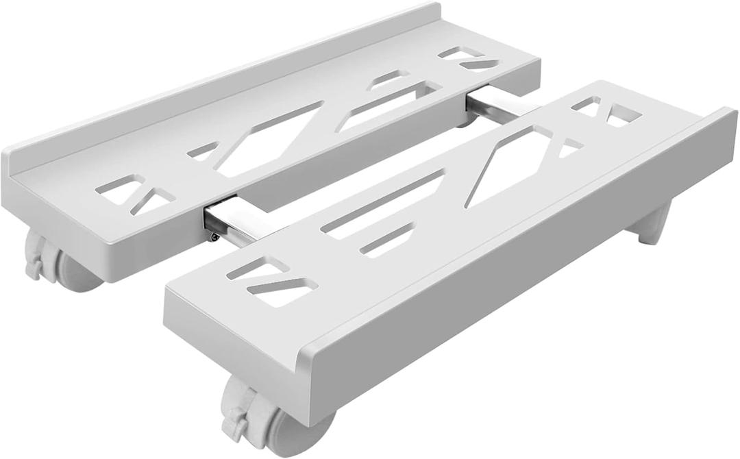 Seloom PC Stand Computer Tower Stand, Adjustable Mobile CPU Stand, Heavy-Duty Desktop Stand with Rolling Caster Wheels, PC Riser Fits Most PC Gaming Desk Office (White)