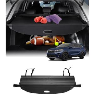 Powerty Cargo Cover for 2016-2020 Kia Sorento, Trunk Cover Retractable Trunk Shielding Shade for Kia Sorento Accessories Cargo Luggage Cover No Gap (with Extra Flaps)