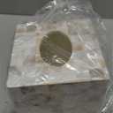 Milano Tissue Box Cover Square  Decorative Tissue Holder for Bathroom - Beautiful Natural Mother of Pearl Capiz Shells Tissue Box Holder - Cube Tissue Box Cover with Durable Bottom Slider