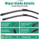 26" 15" 11" Windshield Wiper Blades Replacement for Chevrolet Chevy Sonic 2012 2013 2014 2015 2016 2017 2018 2019 2020 Premium All Weather Front Rear Wipers Set - OEM Quality (Pack of 3)