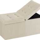 30-INCH Storage Ottoman Bench, Footrest with Storage, End of Bed Bench Coffee Table for Living Room, Bedroom, Entryway, Beige