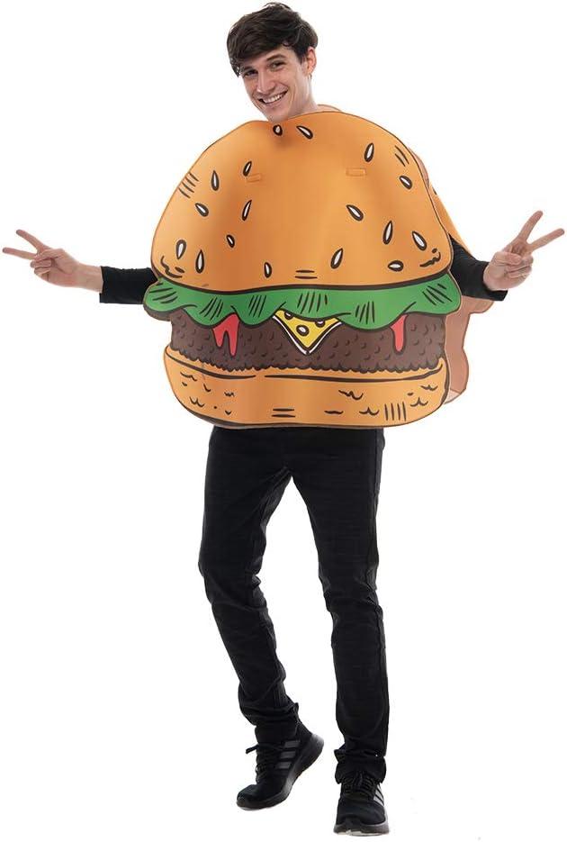EraSpooky Adult's Hamburger Costume Halloween Funny Food Mascot Yummy Burger Costumes Men Women