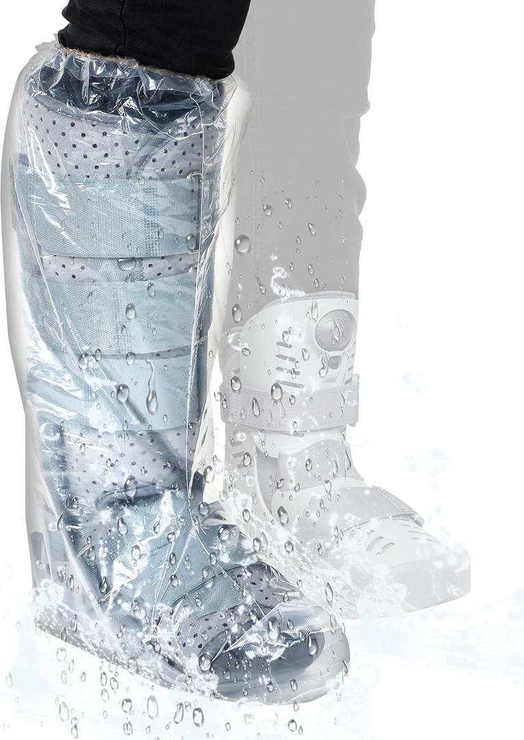 50 Pcs Waterproof Leg Cast Cover for Shower 19.69 Inch Watertight Cast Protector Non Slip Bath Shower Wound Covers Anti Static Half Boot Bag for Broken Foot Ankle Knee Toe Sleeve Wrap