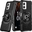 for Celero 5G SC Case with Screen Protector,Celero5g SC Phone Case Magnetic Ring Stand Military Grade Rugged Frosted PC Back Soft Silicone Shockproof Cover for Celero 5g SC Black