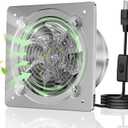 6 Inch Exhaust Fan, Quiet Ventilation Fan with High Airflow 308 CFM, Suitable for Air Circulation & Odor Removal in Home, Wall Mount, Silver