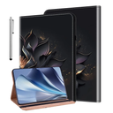 Case for Amazon Kindle Fire Max 11 Tablet (13th Generation, 2023 Release), Stylus Holder Shockproof Wallet Leather Cover for Fire Max 11 Case, Purple Lotus