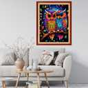 Findvoor Stamped Cross Stitch Kits for Beginner Embroidery Kits for Beginners Adults DIY 11CT Cross Stitch Patterns Needlepoint Kits Crossstitching Kits-Colorful Owl 16x20 inch (ArtworkColor09)
