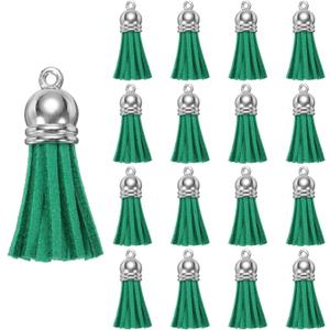 uxcell 200 Pcs Keychain Tassels, Bulk Leather Tassels for Crafts Colored Tassel Pendants for Acrylic Blanks, Earrings, Keychain Bracelets and Jewelry Making, Light Green