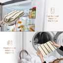 2 x Reusable Bread Bags for Homemade Bread with Proofing Bowl Cover Set, BPA-Free TPU Lining for Sourdough Loaf, Freezer Bread Storage Bag (Gray-green stripes)