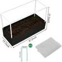 Fabric Raised Garden Bed with Frame and Mesh Net Cover 47.2 inch x 15.7 inch x 31.5 inch Outdoor Raised Planter for Vegetable Flower Herbs and Strawberry