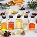 24 Pack, 2 oz Small Clear Glass Bottles w/ Lid & 6 Stainless Steel Funnels - 60ml Boston Sample Bottles - Mini Travel Essential or Decorative Bottles for Potion, Juice, Wellness, Ginger Shots, Whiskey