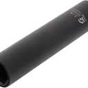 SUNEX TOOLS 224XD, 1/2 Inch Drive, 3/4 Inch Extra Long Deep, Impact Socket, Cr-Mo Alloy Steel, Radius Corner Design, Dual Size Markings