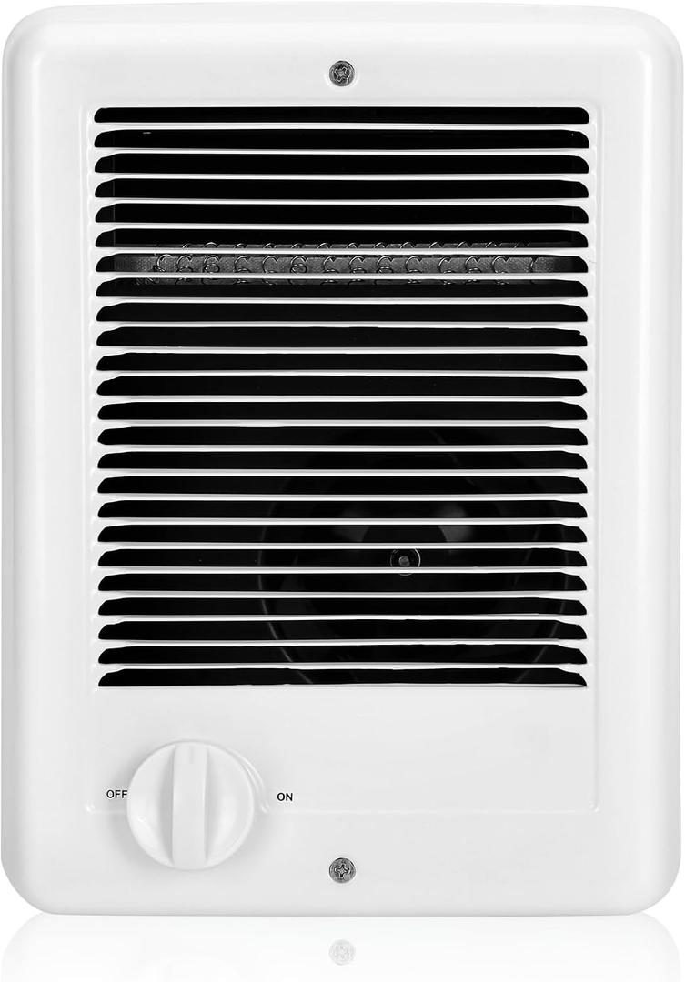 New Upgrade CSC202TW Electric Wall Heater - Fast & Efficient Heating with Built-in Thermostat, 2000W/240V, 6825 BTU, Complete Unit, White