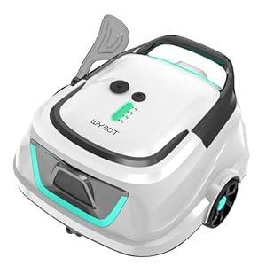 WYBOT A1 Cordless Robotic Pool Cleaner, Automatic Pool Vacuum for Above Ground with 120 Mins, Double Filters, LED Indicator, Charge in 2.5 Hours, Ideal for Above & In-ground Flat Pools - Whitegreen