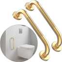 20 Inch Anti Slip Shower Grab Bar Gold, Munzong 2 Pack Bathroom Grab Bar, Knurled Bathroom Balance Bar,Safety Hand Rail Support Handicap Elderly Injury Senior Assist Bath Handle