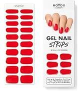 MOYOU LONDON Semi Cured Gel Nail Strips - 20 Pcs. Waterproof Gel Nail Wraps, Cures in Sunlight or UV/LED Lamp, Lasts Up to 2+ Weeks, Stretchable, Easy to Apply & Remove, Vegan & Cruelty-Free
