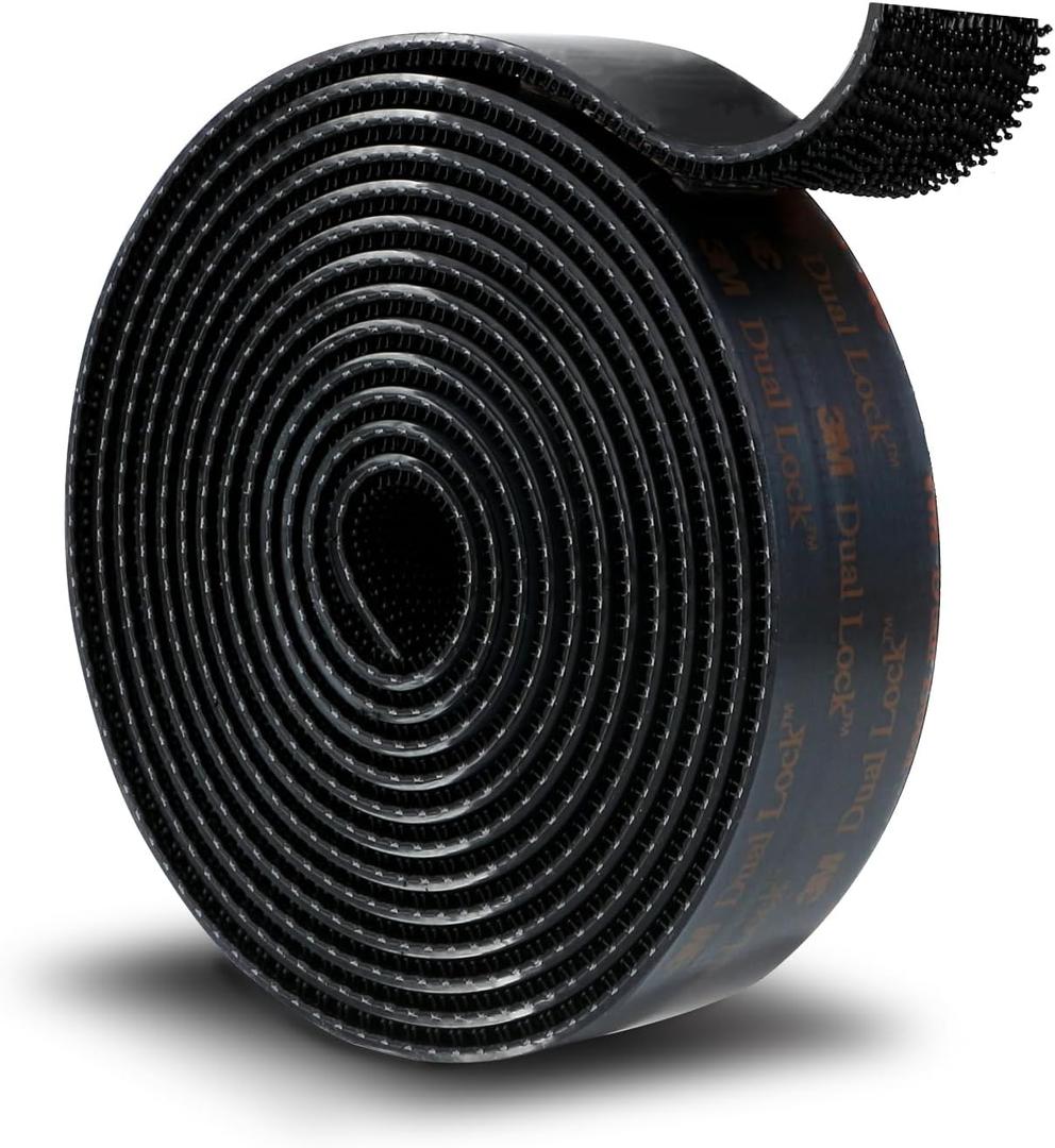 3M Dual Lock SJ3550A 1"8ft Black, Reclosable Fastener Mounting Tape Interlocking Mushroom Shaped Strong Adhesive Hook Lock Sticky Tape Waterproof for Indoor and Outdoor, EZ Pass, Pedalboard, 1 Pack