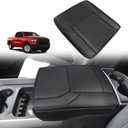 Muslogy Center Console Armrest Cover Fit for Dodge Ram1500 2500 3500 2019-2026 Accessories, Comfort Armrest Pad Console Lid Cushion Vegan Leather Regular Thick(Bucket Seat ONLY, NO Limited,Laramie)