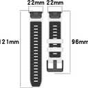 Compatible with Garmin Fenix 8 Replacement Wrist Band - 22mm Replacement Silicone Wrist Watch Band Strap Compatible with Garmin Fenix 8/8 Pro Amoled 47mm(Black+Gray)