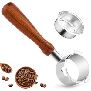 54mm Coffee Bottomless Portafilter, Compatible with Breville Barista Bes 870/878/880 Replacement Parts Bottomless Portafilter（brown）.