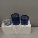 Hurricane Candle Holder Set of 3 Blue Candle Holders for Pillar Candles, Seeded Bubbles Glass Candle Holder, Blue Glass Cylinder Vases for Table Centerpieces, Home, Patio and Wedding 8" 4.7" 3.5" (Medium)