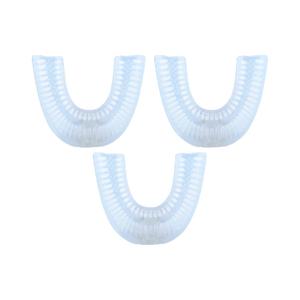 AutoBrush Silicone U Shaped Brush Head Replacement, Brush Head Refills, 360 Degree Oral Teeth Cleaning, Automatic Toothbrush Head Accessories, Adult and Kid Sizes (Ages 5-7, 3-Pack, Kids)