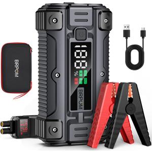 Car Jump Starter, 8000A Peak 26800mAh (Up to All Gas or 10.0L Diesel Engine, 50 Times) 12V Auto Booster Battery Charger Jump Box with Quick Charger Smart Jump Cables with LED Screen