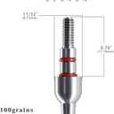 Geordn Stainless Steel Arrow Field Points 100/125/150/175/200 Grains Practice Archery Arrow Target Bullet Point Combo Point 12 PCS