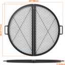 only fire X-Marks Fire Pit Cooking Grate, Foldable Round Grate for Outdoor Cooking, Heavy Duty Steel Campfire BBQ Grill Grid with Handle, Portable Camping Cookware, 30 inch