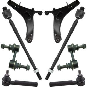 TRQ Front Steering & Suspension Kit Control Arm with Ball Joint Sway Bar Stabilizer Link Tie Rod Compatible with 2006-2007 Subaru B9 Tribeca 2008-2014 Tribeca