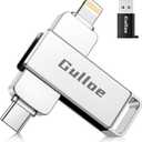 Gulloe 512GB Flash Drive Intended for iPhone, USB Memory Stick Storage for Photos and Videos Backup, Compatible with iPhone iPad Android PC, Plug and Play, No Application Required (Metal Silver)