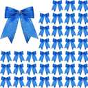 Sumind 36 Pieces Royal Blue Christmas Tree Glitter Bows, 9 x 13 Inch Tie Ribbon Twist Tie Bows for Treat Bags Gift Wrapping Basket Wedding Birthday Valentine Christmas Tree Wreath Garland Decoration