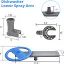 5304507158 Dishwashers Spray Arm Assembly Fit for Frigidaire Dishwashers Lower Wash Arm Assembly with 5304518968 Dishwasher Lower Spray Arm Support and 5304506518 Dishwasher Trap Drain Filter