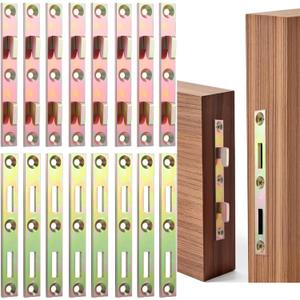 8 Sets Metal Bed Rail Fasteners, 5 Inch Heavy Duty Bed Rail Brackets with Screws, Heavy Duty Hardware Frame Replacement Parts for Furniture Wood