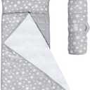 Moonsea Toddler Nap Mat with Fleece Minky Blanket, Lightweight, Soft Perfect for Kids Preschool, Daycare, Travel Sleeping Bag Boys and Girls, 21" x 50" Fit Standard Cot