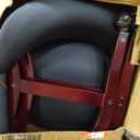Boss Captain’s Chair In Black Vinyl W/ Casters, Black/Mahog